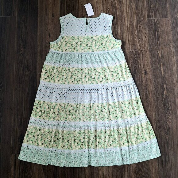 NWT Charming Charlie Flowy Maxi Dress Soft Gardening Floral Cottage Feminine - Picture 7 of 9